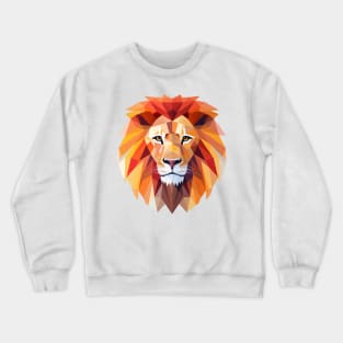 Colorful Polygon Lion Crewneck Sweatshirt